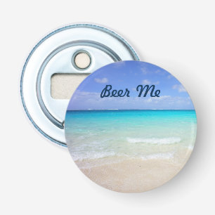 Azure Blue Caribbean Tropical Beach Beer Me Bottle Opener