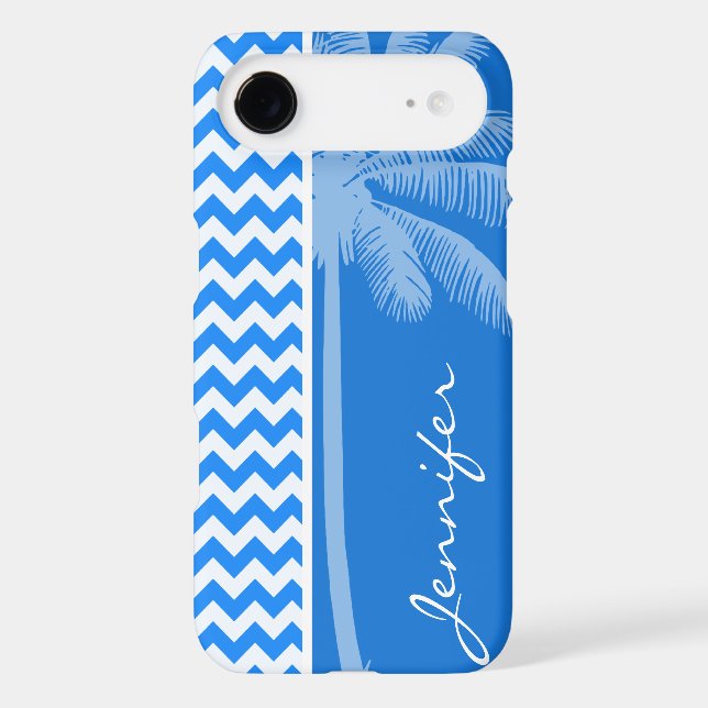 Azure Blue Chevron; Summer Palm Case-Mate Samsung Galaxy Case (Back)