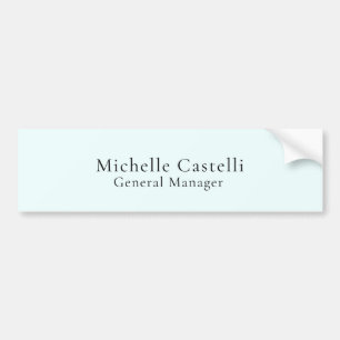 Azure Blue Professional Unique Classical Simple Bumper Sticker