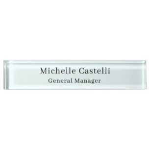Azure Blue Professional Unique Classical Simple Nameplate