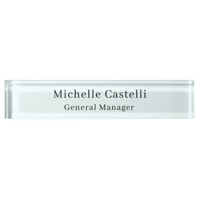 Azure Blue Professional Unique Classical Simple Nameplate (Front)