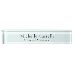Azure Blue Professional Unique Classical Simple Nameplate