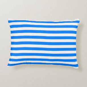 Azure Blue Stripes Decorative Cushion