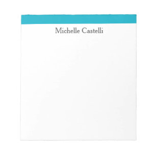 Azure Blue & White Professional Unique Classical Notepad