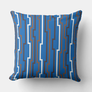 Azure Blue Zig Zag Throw Pillow