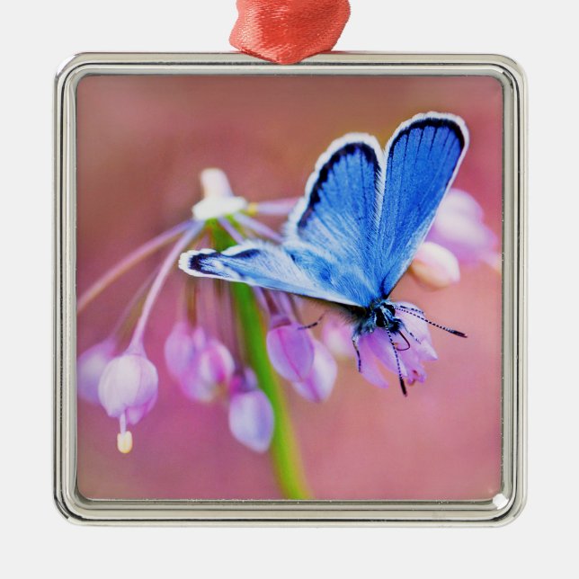 Azure Butterfly Metal Tree Decoration (Front)