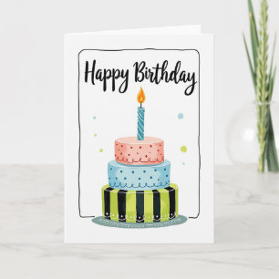 Azure Candle Birthday Card