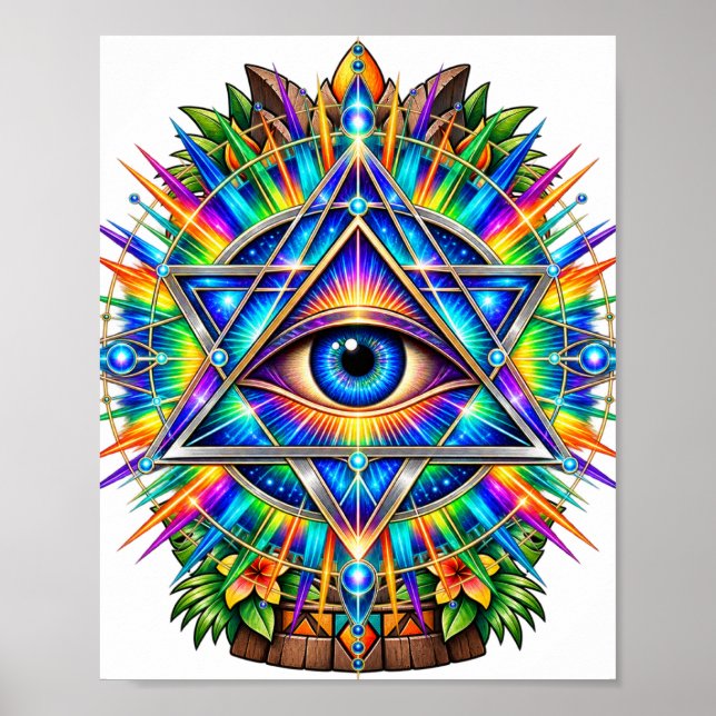 Azure Chevron Eye Poster (Front)