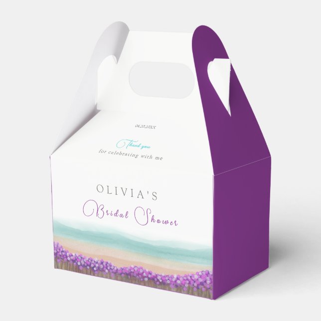 Azure Coast in Bloom Bridal Shower Favour Box (Front Side)