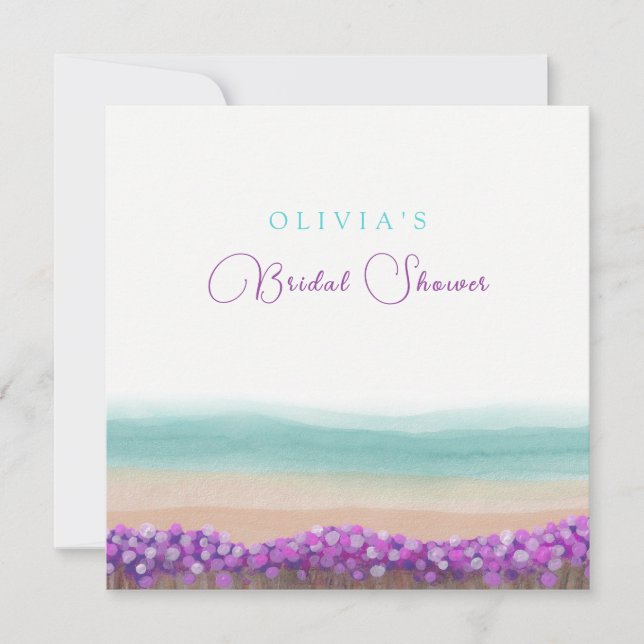 Azure Coast in Bloom Bridal Shower  Invitation (Front)
