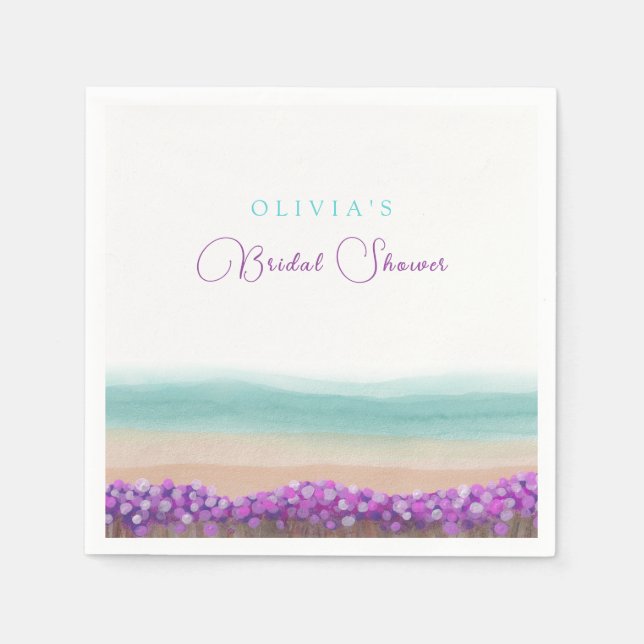 Azure Coast in Bloom Bridal Shower  Napkin (Front)