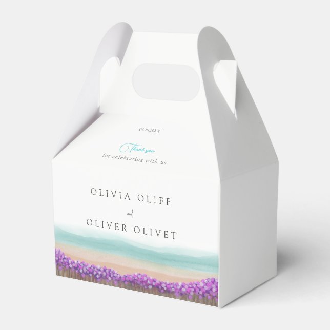 Azure Coast in Bloom Wedding Favour Box (Front Side)