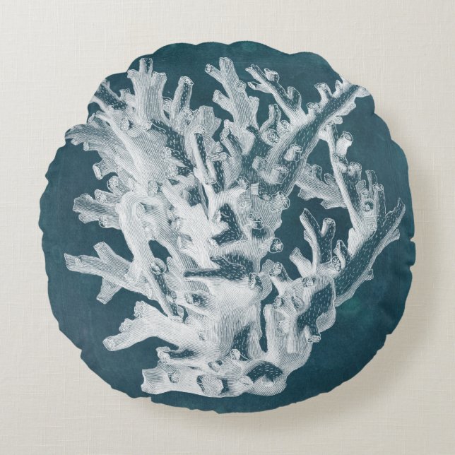 Azure Coral I Round Cushion (Front)