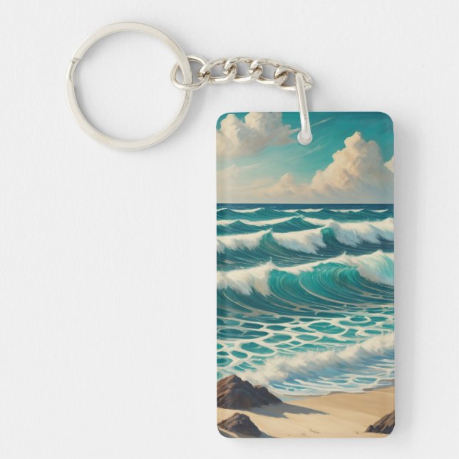 Azure Crest Tide Key Ring (Front)