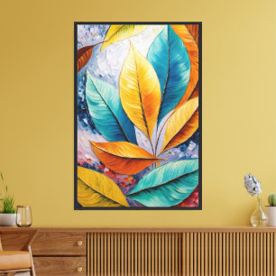 Azure Dreamscape   Celestial Leaf Painting Canvas Print