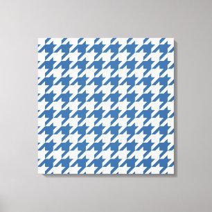 Azure Elegant Houndstooth Canvas Print