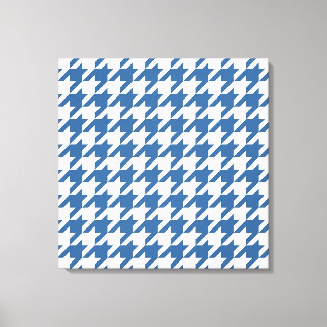 Azure Elegant Houndstooth Canvas Print (Front)