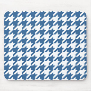 Azure Elegant Houndstooth Mouse Mat