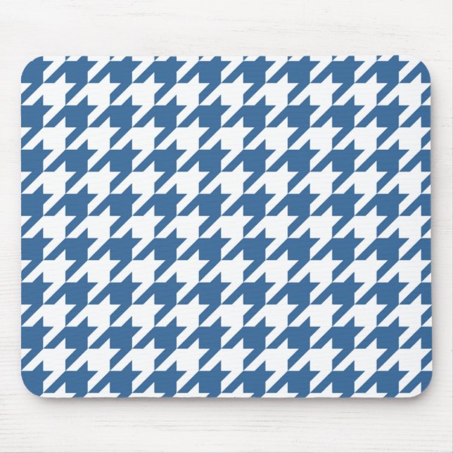 Azure Elegant Houndstooth Mouse Mat (Front)