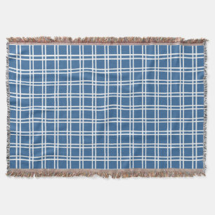 Azure Elegant Lattice at Emporiomoffa Throw Blanket