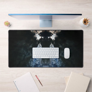 Azure Embrace: Celestial Convergence Desk Mat