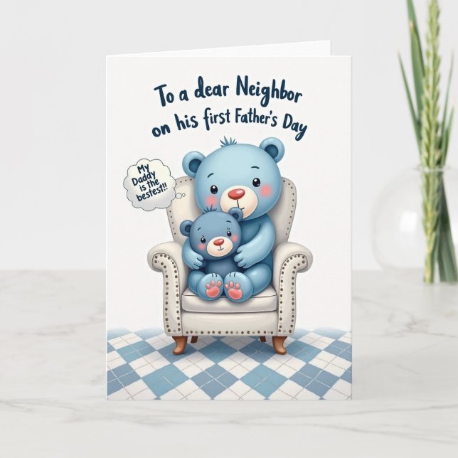 Azure Fathers Day Embrace Card (Front)