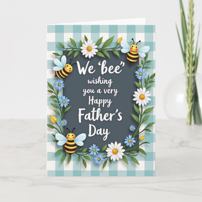 Azure Fathers Day Garland Card (Front)