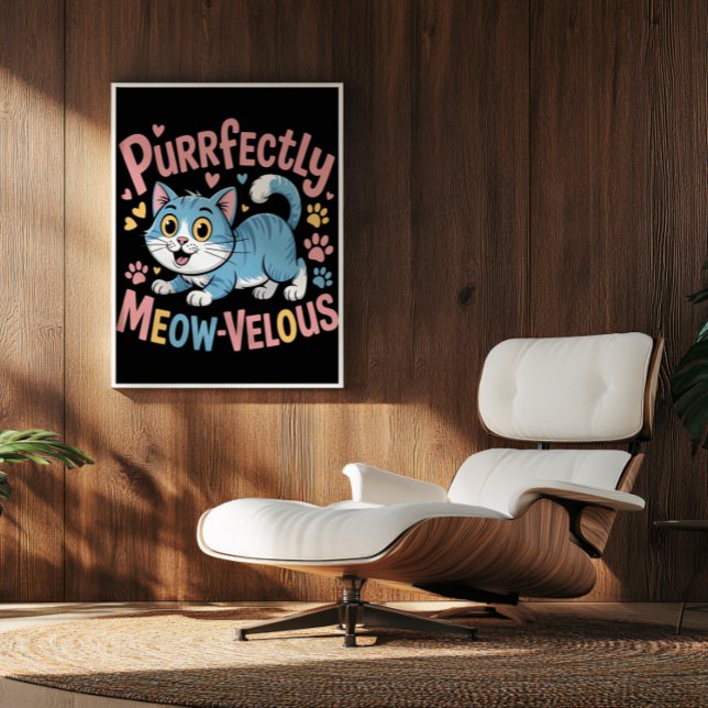 Azure Feline Meow-velousness Poster (Creator Uploaded)