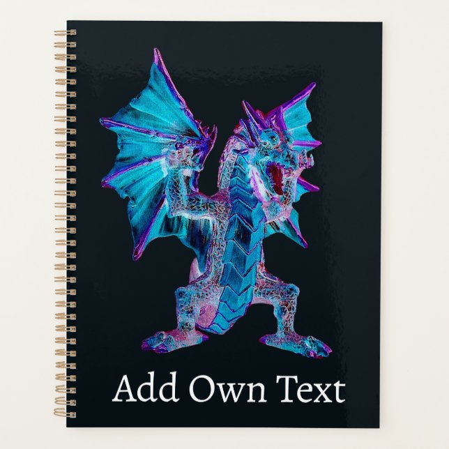 Azure Fire Sorcery Dragon Cover Creative  Planner (Front)