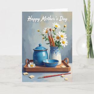 Azure Floral Happy Mothers Day Card