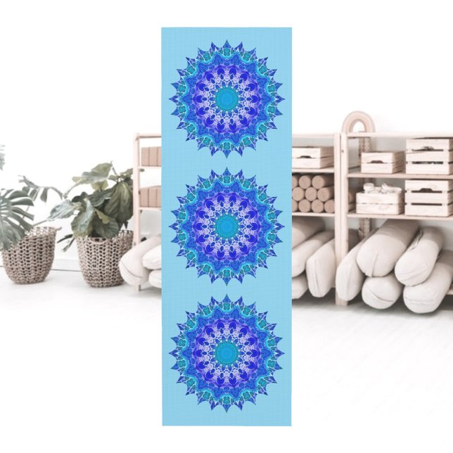 Azure Flower Mandala Yoga Mat (Creator Uploaded)