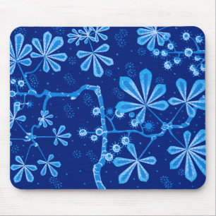 Azure Frost Flower Mousepad