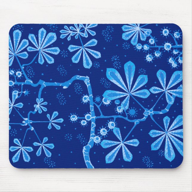 Azure Frost Flower Mousepad (Front)