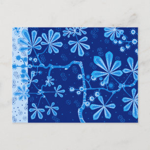 Azure Frost Flower Postcard