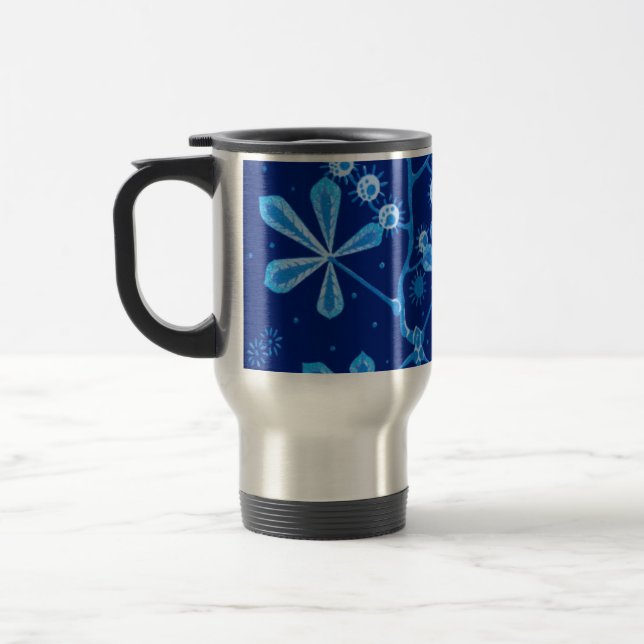 Azure Frost Flower Travel Mug (Left)