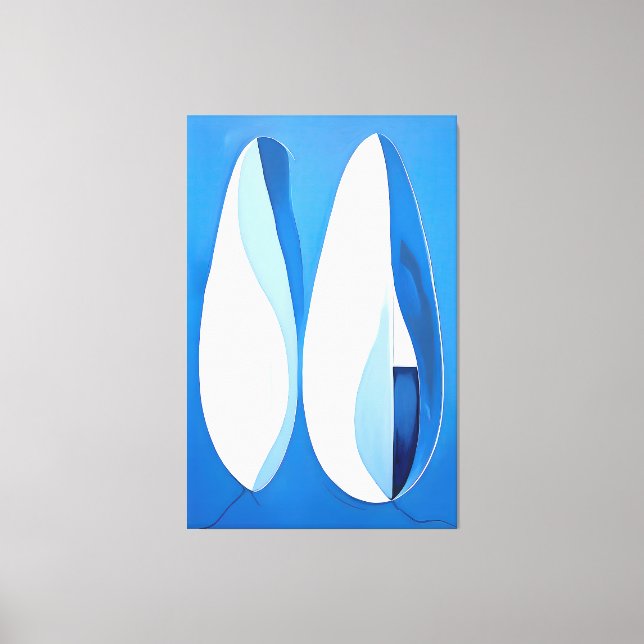 Azure Geometric Serenade Abstract Canvas Print (Front)