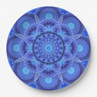 Azure Harmony Mandala Paper Plate