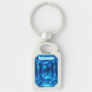 Azure Heart Stone Key Ring