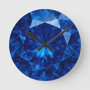 Azure Heart Stone Round Clock