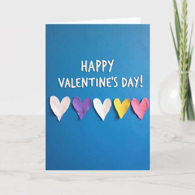 Azure Hearts Valentine Card (Front)