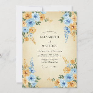 Azure Honey Painted Wedding Invitation