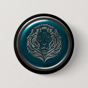 Azure Iron Celtic Lion button