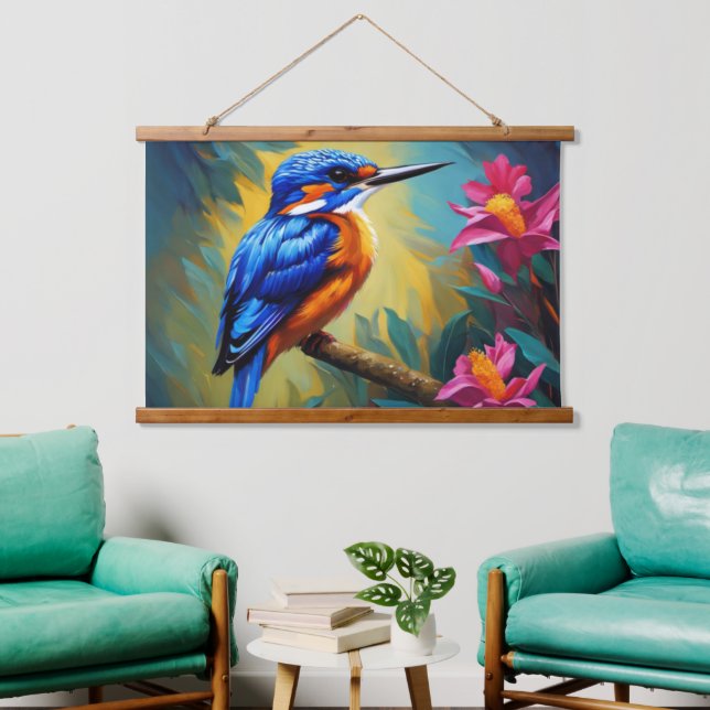 Azure Kingfisher Wall Tapestry (Living Room)