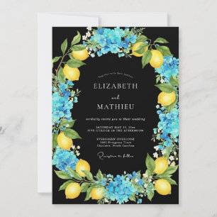 Azure Lemon Citrus Eucalyptus Wedding Invitation