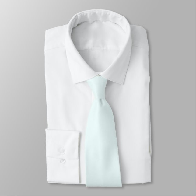 Azure Mist Pale Blue F0FFFF Solid Colour Design Tie (Tied)