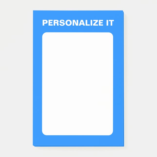 Azure Modern Personalised Versatile Post-it Notes (Front)