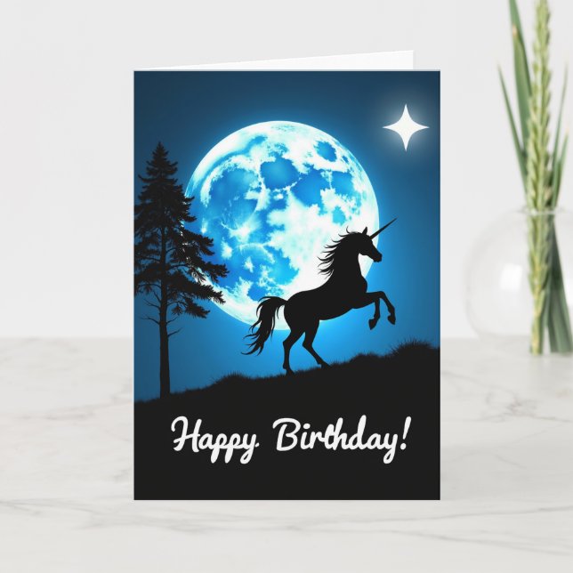 Azure Moon Birthday Card (Front)