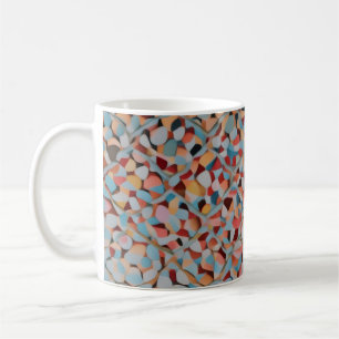 Azure Mosaic Flow Abstract Textured Pattern Coffee Mug