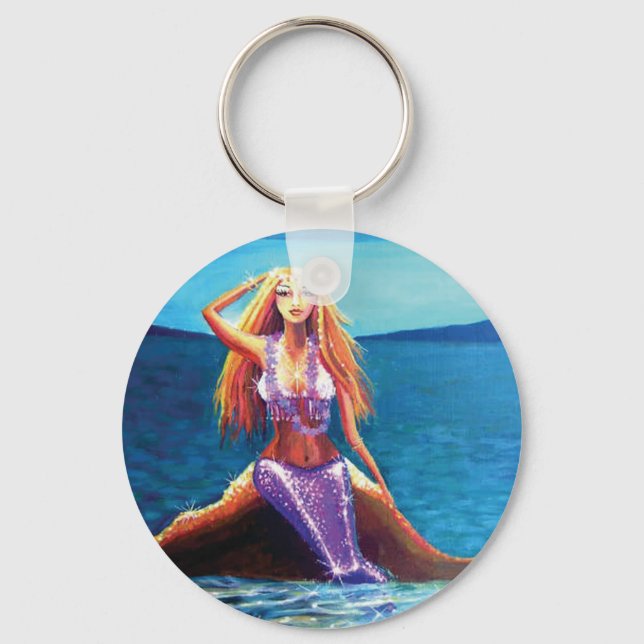 Azure Ocean - Mermaid Art Key Chain (Front)