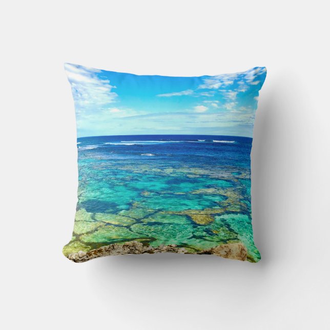 Azure Ocean Reef Cushion (Front)